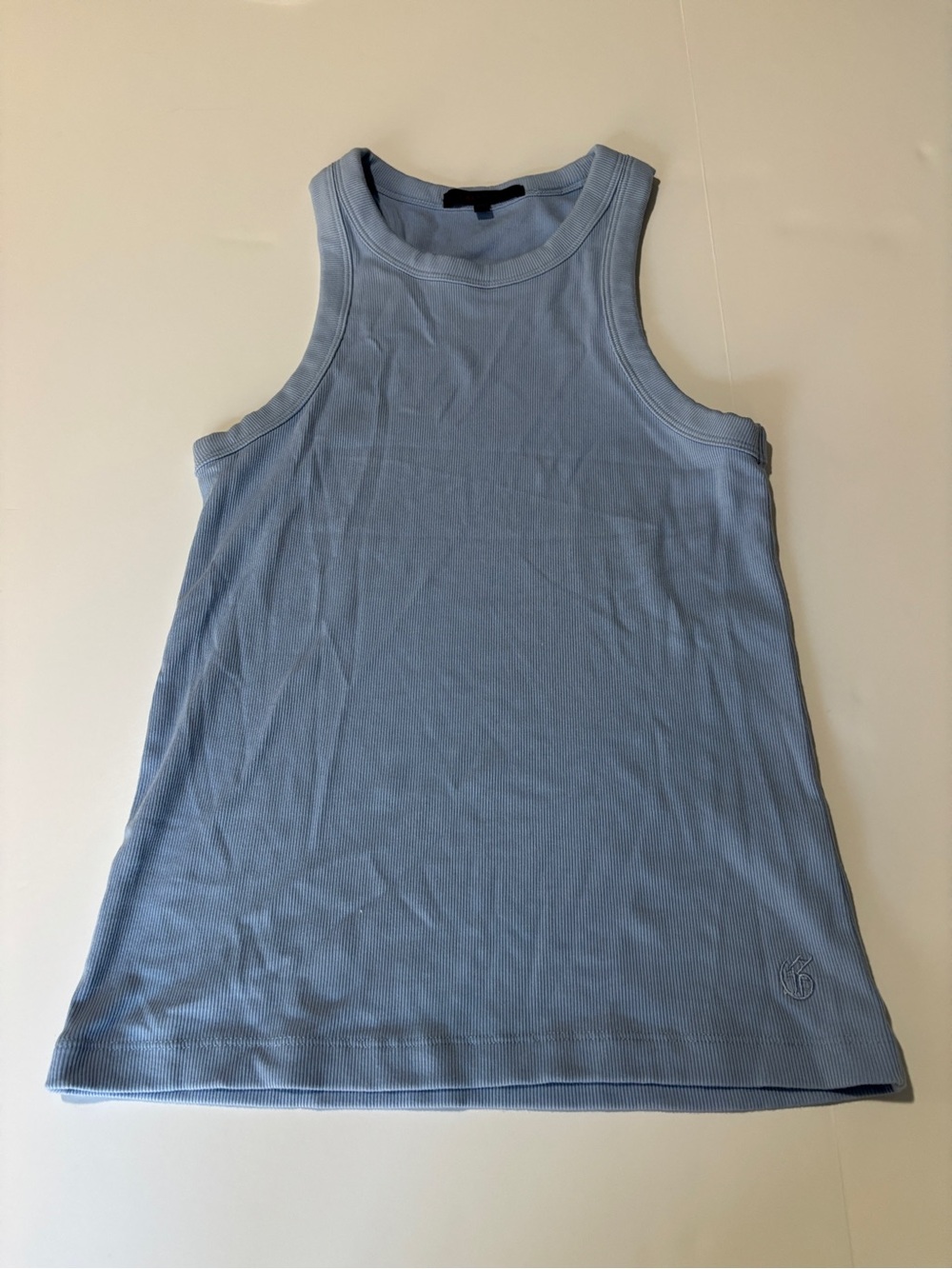 Greyson Light Blue Ribbed Modal Tank Top Made in Peru - Large